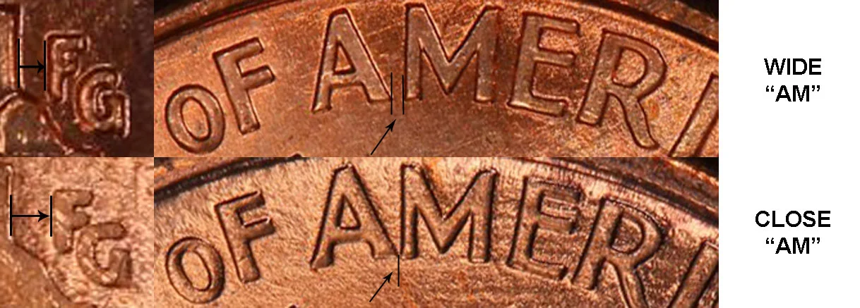 2002 penny Wide AM error showing visible gap between A and M letters in AMERICA on reverse